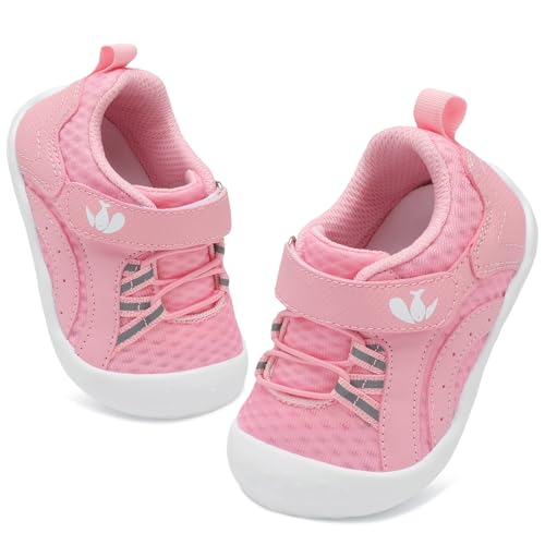 Image of FEETCITY Wide Baby Shoes Boys Girls Baby Barefoot Shoes Breathable Infant Walking Shoe Crib Sock Shoe Toddler Sneakers Flexible