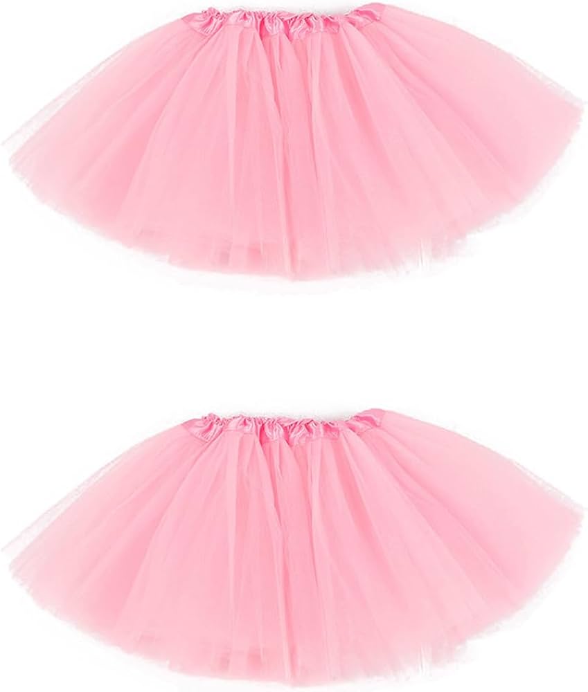 2 Jupes Tutu Pailletées Pour Filles 2-8 Ans – Tulle Doux à 3 Couches, Taille Ajustable – Idéal Fête, Danse, Déguisement Princesse