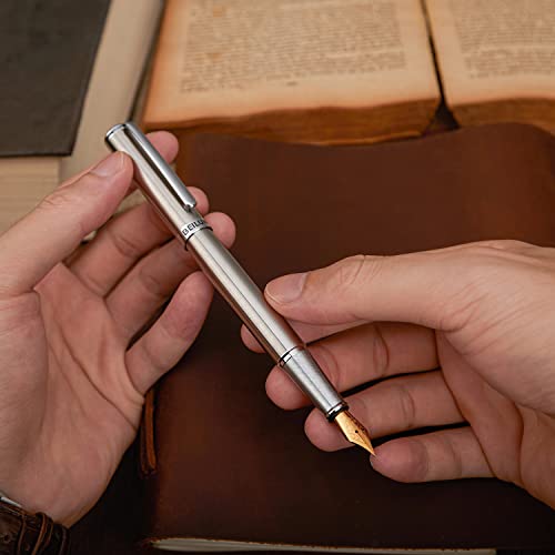 Beiluner Luxury Fountain Pen Set,Solid 24K Gilded Fine Nib,Elegant Exquisite Pen Gift Set For Men&Women-Includes 6 Ink Cartridges&Ink Converter-Classic,Professional, Executive, Nice Pens #TOP5