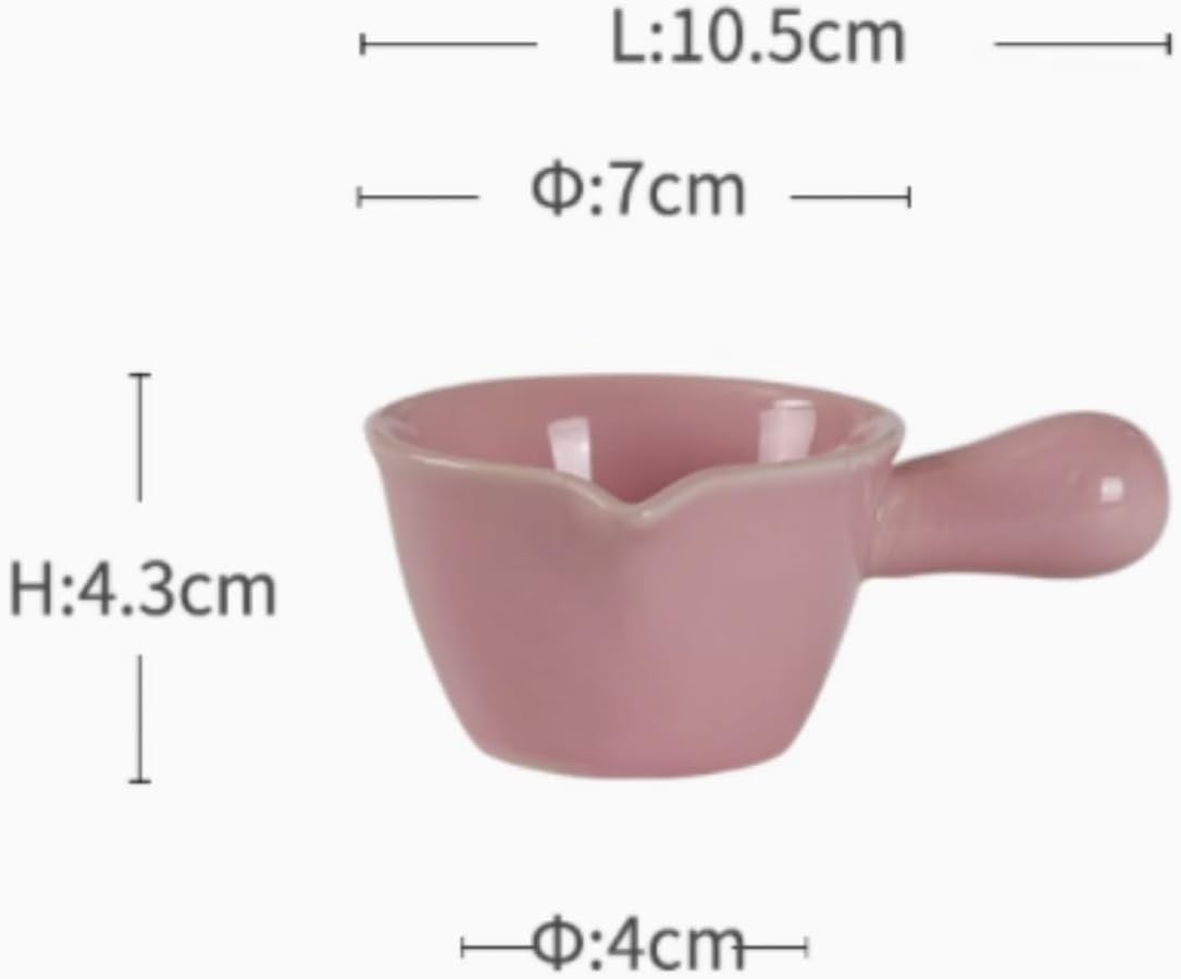 Gravy Boat Ceramic Creative Handle Milk Jug Steak Sauce Bucket Home Seasoning Sauce Pot(Green)