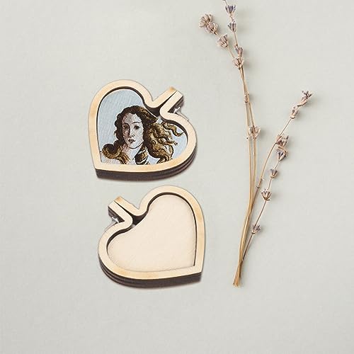 Image of 10Pcs Mini Embroidery Hoops 1.6 Inch Wooden Heart Shaped Cross Stitch Frames for DIY Pendant Craft Jewelry Making