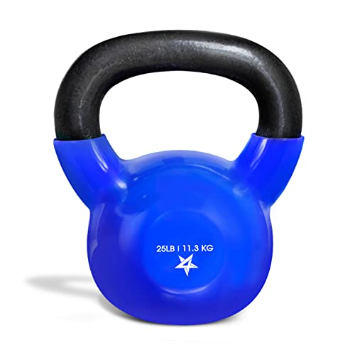 Yes4All 25 Lbs Blue Vinyl Coated Kettlebell Weights Great For Full Body Workout And Strength Training #TOP15