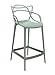 Kartell Masters Stool Sgabello, Tecnopolimero termoplastico Riciclato con Carica Minerale e Trattamento Soft-Touch, Verde(Salvia), H. 65