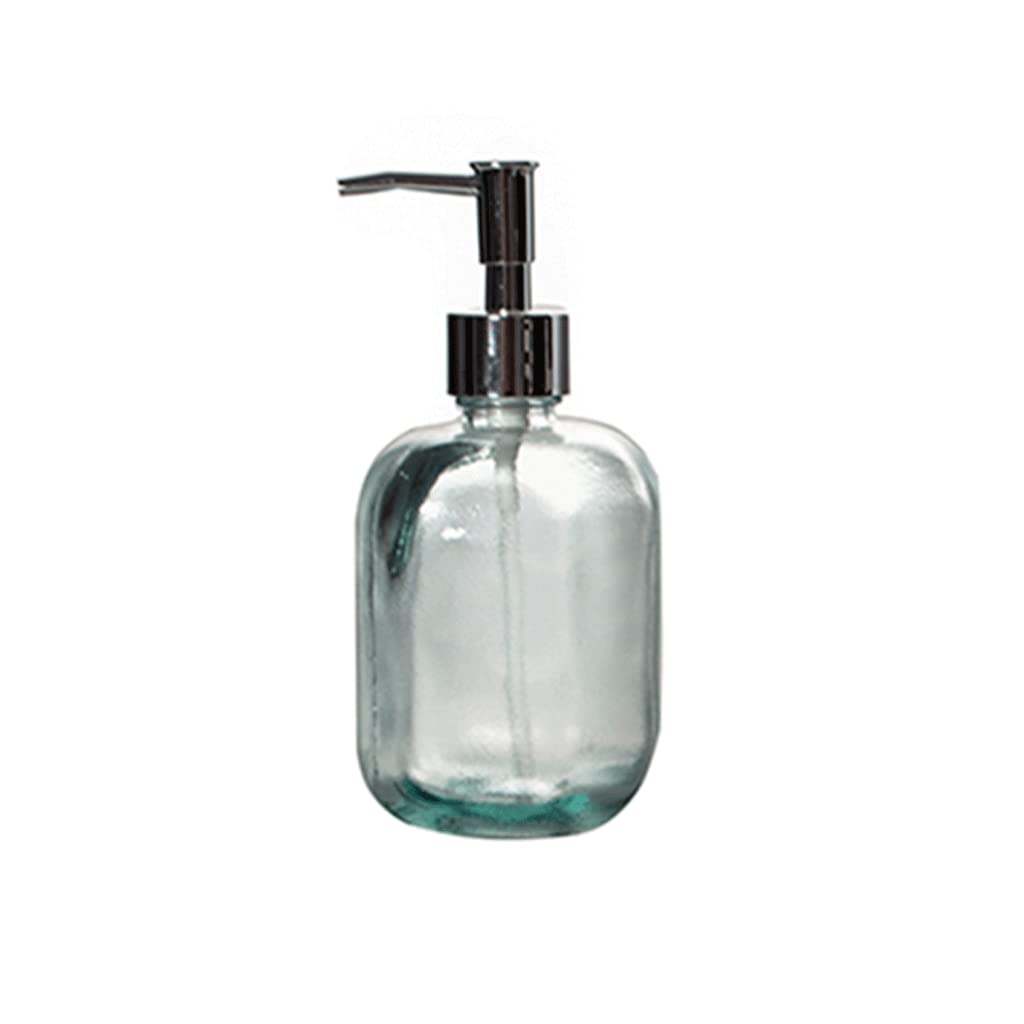 Dispenser di Sapone in Vetro Adatto per Il Piano di Lavoro del Bagno, Cucina con Pompa, Set di Dispenser di Sapone Liquido per Il Bagno Ricaricabile, flacone co