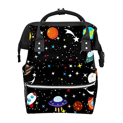 Image of FCZ Backpack Diaper Bag Durable Shoulder Bag Mom Dad Diaper Backpack Lightweight Large Capacity Travel Daypack-Space Planet