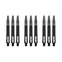 RED DRAGON Nitrotech Dart-Schäfte, 3 Stück pro Packung (9 Schäfte insgesamt) mit Punktekarte, Schwarz, M