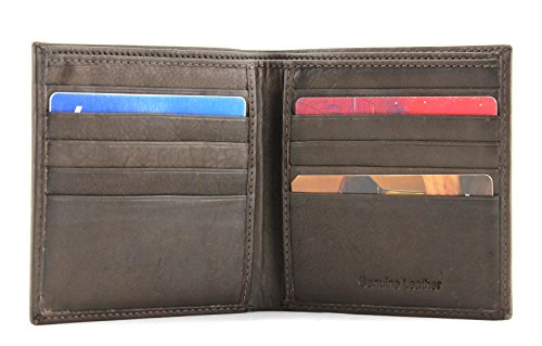 Bacci Bifold Wallet for Men - Top grain Cowhide Leather Wallet With 10 Cards, 2 Inner & 2 Cash Pockets - Clean Stitched Hipster Billfold Men's Wallet (Brown)2