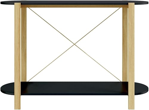 Miniatura 6 de Mesa consola moderna con estante de almacenamiento, mesa auxiliar para sofá, mesa de entrada para sala de estar, pasillo, entrada, 43.3 x 15 x 29.5