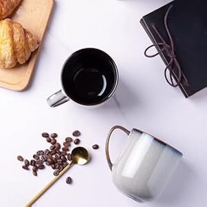 12OZ Ceramic Coffee Mugs Set of 6, Large Porcelain Coffee Cups With Large Handle For Latte,Cappuccino,Milk,Cocoa,|Dishwasher&Microwave Safe Mug Sets,Ideal for Man,Woman,Dad, Mom 12OZ Ceramic Coffee Mugs Set of 6 Large Porcelain Coffee Cups With Large Handle For LatteCappuccinoMilkCocoaDishwasherMicrowave Safe Mug SetsIdeal for ManWomanDad Mom