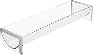 12" Clear Cracker Serving Tray, Transparent Macaron Display Tray, Rectangular Cracker Holder, Food Display Stand for Home (U Shape Acrylic)