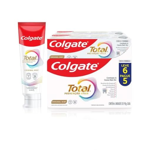 Colgate Creme Dental Total Original Mint, Prevenção Ativa, 90g 6 unidades