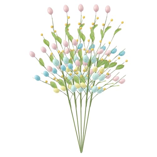 Ramas de Flores de Pascua – Tallos de Bayas Artificiales | Selecciones de arreglos de jarrones Decorativos Coloridos, Ramas de navideños de Primavera para Hacer Ramos, Centro de Mesa de