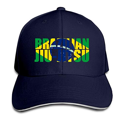 Brazilian Jiu Jitsu Flag Adjustable Sandwich Headgear Durable Sports Outdoors Snapback Cap Navy