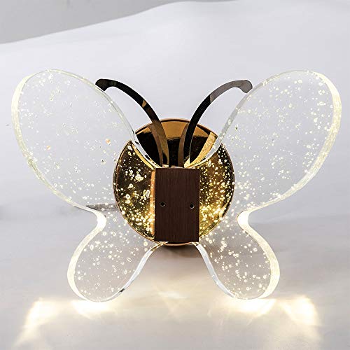 Lámpara de noche dormitorio Luz de La Pared, La Burbuja de Cristal Luz LED de Pared, Moderna Simple de Material de Aluminio Sala Pared Del Dormitorio de La Lámpara de Cabecera de La Mariposa Creativa Cover