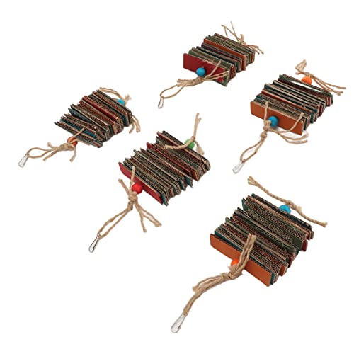 5 個オウム段ボール咀嚼オーナメント面白い咬傷抵抗鳥咀嚼オーナメントアフリカハイイロコニュア小型オウム用カラフル、家庭用 (カラフル)