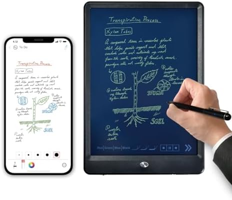 Ophayapen Digital Smart Pen and Writing Board Set, Real-time Sync for Digitizing, Convert to Text,Storing, and Sharing Paper Notes, Compatible with Smartphone (Android and iOS)