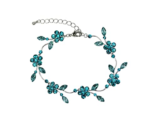 Image of Faship Gorgeous Rhinestone Crystal Floral Necklace Earrings Set
