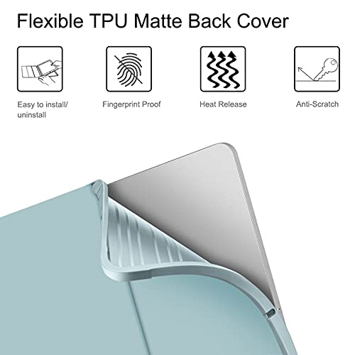 Fintie Keyboard Case For Ipad Pro 12.9" 6Th Generation 2022 & 5Th/4Th/3Rd Gen, Soft Tpu Back Cover, Pencil Holder & [7-Color Backlight] Magnetically Detachable Wireless Bluetooth Keyboard, Ice Blue #TOP5