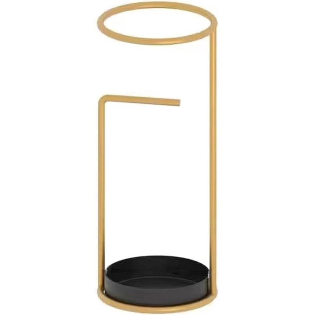 Porte-parapluies avec bac de stockage d'eau pour rangement de sol doré