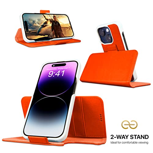 dreem Fibonacci wallet case compatible with iPhone 14 Plus / 2-in-1 shockproof case and detachable vegan leather folio - Image 3