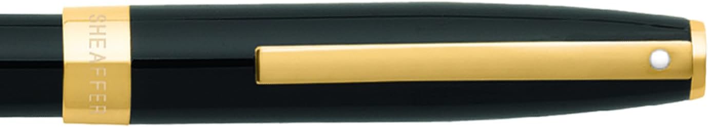Sheaffer Sagaris Gloss Black Fountain Pen with Gold Tone Trim and Medium Nib