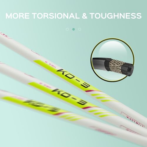 Image of Kawasaki Badminton Rackets, Professional Graphite Shaft Badminton Set of 2 for Backyard, with 2 Lightweight Carbon Badminton Racquets /3 Badminton Shuttlecocks /2 Racquet Overgrips /1 Carry Bag