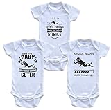 Scuba Diving Scuba Diver Funny Cute Baby Bodysuit Bundle (3 Piece Set), 3-6 Months White