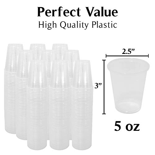 Upper Midland Products 5 Oz Plastic Cups, 500 CT 5 Oz Cups, Small Plastic Cups, Extra Sturdy, Perfect for Everyday Use