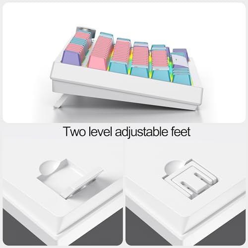 Image of Fogruaden Wired Hot Swappable 75% Percent Mechanical Keyboard, Red Switch, TKL Pink Mechanical Keyboard, Gasket Mount, RGB Backlit Compact Gaming Keyboards with Volume Knob(Pink)