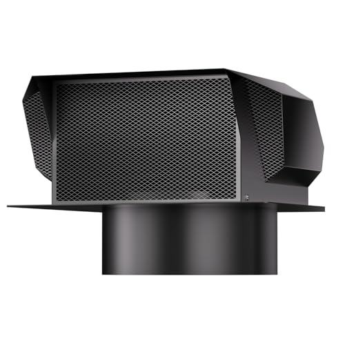 [Upgrade Airflow] Hon&Guan Removable Roof Vent Cap, 4 Inch Roof Dryer Vent for Houses, 4 Inch Exhaust Vent for Ventilation System-with Damper and Two New Small Vents,Galvanized Steel