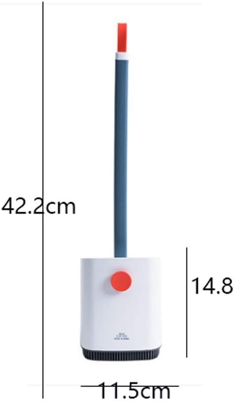 White Toilet Brush Holder-Long Handle Design Won't Stain Hands, Easy to Clean Bathroom Dirt
