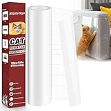 Ealyder Tape Anti Cat Scratch Furniture Protector 17” x 197”, Thickened Transparent Self-Adhesive Couch Protectors, Dogs Scratch Deterrent Tape, Protection from Pets Scratching, with 50 Twist Pins