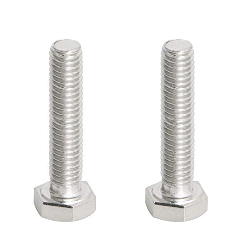 Image of Left Hand M6 x 30mm Hex Head Bolts Screws 304 Stainless Steel, A2-70 Fasteners Fully Machine Reverse Threaded SUS304 2 Pcs