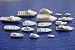 JLZK Facile DS01 17pcs Modello in Resina Imbarcazioni ferroviarie Navi Yacht Craft N Bilancia Miniature Layout Scenario .Assemblare.