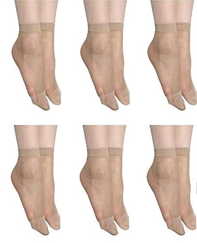 PinKit Skin Ultra-Thin Transparent Nylon Socks for Women/Girls (Ankle Length)- (Pack of 6 Pair)