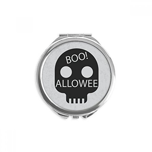 Miroir rond maquillage de poche halloween portable crâne