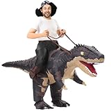 Rafalacy Inflatable Dinosaur Costumes Adult Size T-REX Ride on Halloween Costume Funny Dino Blow up Costume (Black) - Image 3
