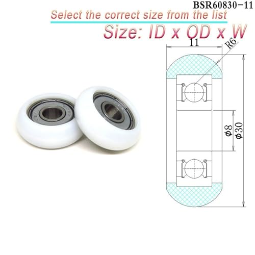 Rueda de nailon 8x36x10mm con rodamiento para máquina de remo 3