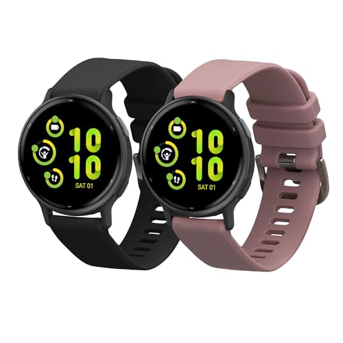 kwmobile Bracelet compatible avec Garmin vivoactive 5 / active 5 bracelet - 2x bracelet de rechange en silicone pour fitness tracker