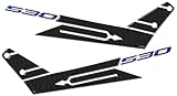  Kit de Pegatinas Resina Tmax 530 Boomerang Compatible para Yamaha T MAX de 2017 - Carbono Azul Metal