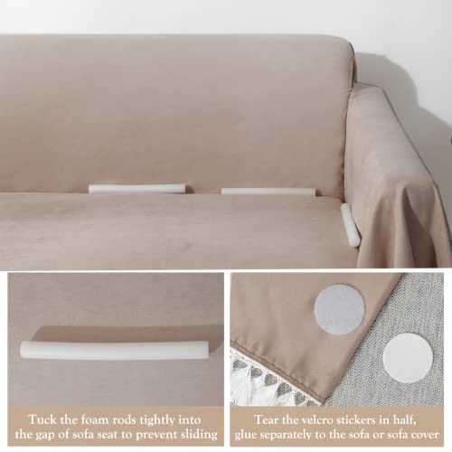 Bestsweetie Couch Cover For 3 Cushion Couch Sofa Couch Cover For Dogs Sofa Covers For 3 Cushion Couch Recliner Sofa Cover Suede Couch Cover With Tassels(Large,Beige) #TOP5