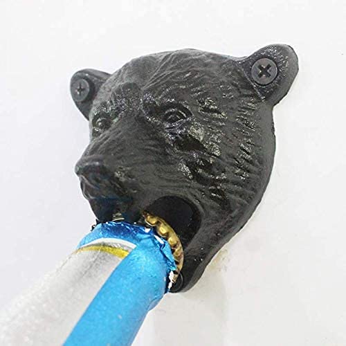 ANIPP Öffner Cap Allmontierter Flaschenöffner Bierflaschenöffner Bärenkopf Kappe Cover