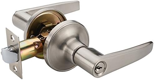 HENYIN Wave Lever Keyed Entry Door Lock/ Door Knob Hardware Wave Handle and Closet Lockset (802-ET)