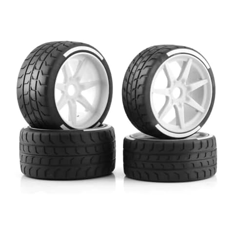 VyTRdW Upgrade Set 4pcs 17mm Wheel Hex Compatible with 1/7 Felony FSR Model GT RC Car Tires 53/107 42/100(White) Cover