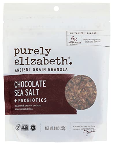 Image of Purely Elizabeth Probiotic Granola, Chocolate Sea Salt + Probiotic, Gluten Free & Non-GMO, 8 Oz (Pack of 6)