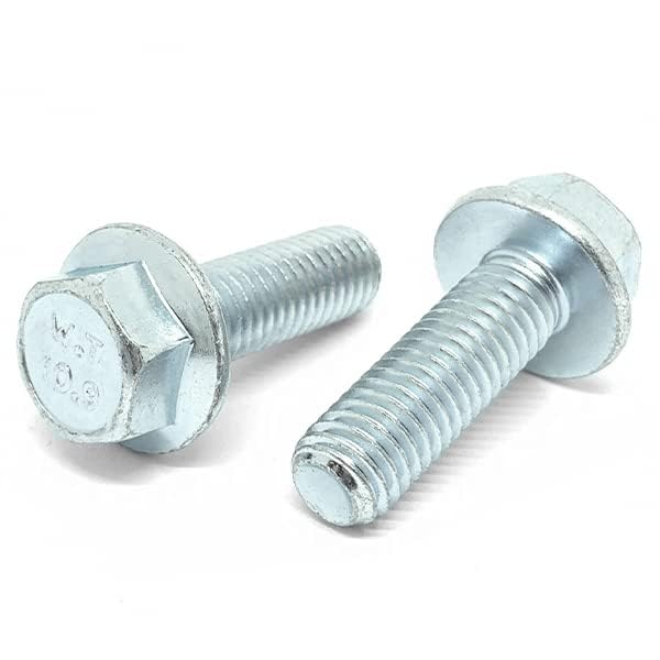 (4 piezas) M12-1.25x30 Clase 10.9 JIS Tornillos de brida hexagonal Tornillos UNF finos hilos completos zinc transparente