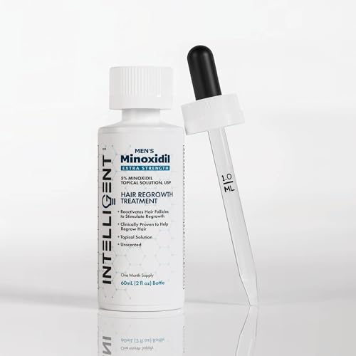 Intelligent Minoxidil | Fast-Drying, No-Grease | Extra Strength 5% Topical Hair Regrowth Treatment For Men | 2 fl oz (60 ml)