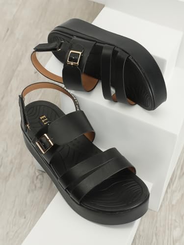 Image of ELLE Women's Multi-Strap Platform Sling back Sandals