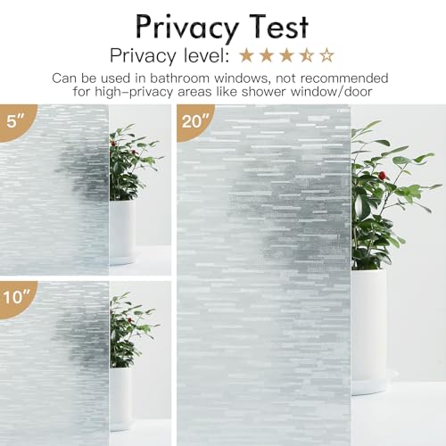 Haton Window Privacy Film, Frosted Stripe Non-Adhesive, 35.4" x 157.4" by Haton - Used condition - Image 5