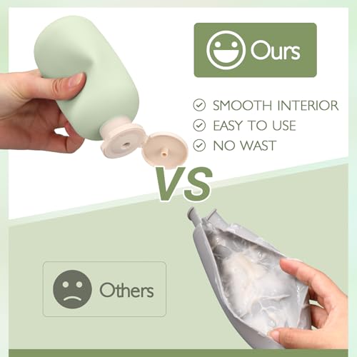 ASEVAT 6.7 oz Plastic Leak Proof Travel Bottles for Toiletries, Plastic Travel Size Containers, Shampoo and Conditioner Bottles Refillable Squeeze Bottle for Lotion, Body Wash (3Pcs)4